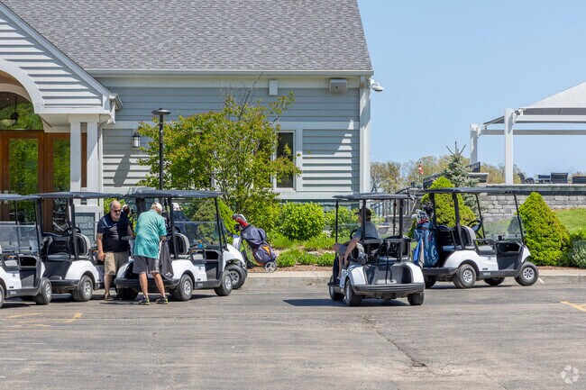 A group of golfers ger ready for a round at Shepherd's Crook Golf Course in West Zion.