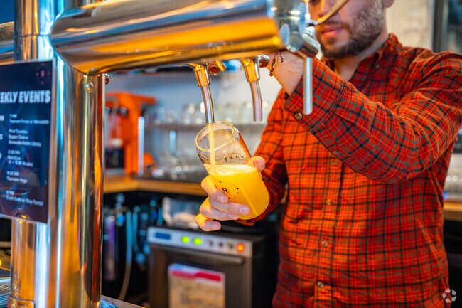Remnant Brewing is a local favorite for beer and tasty coffee at Bow Market near Magoun Square.