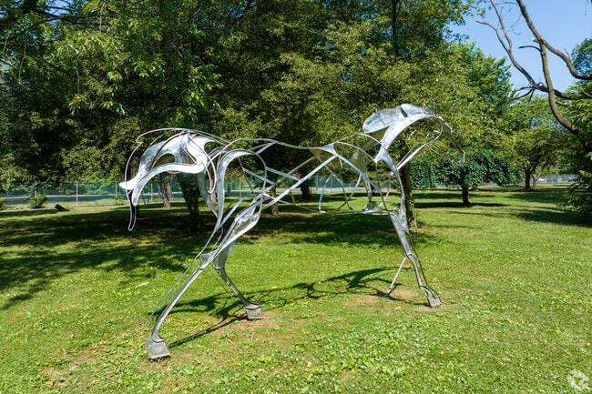 Beautiful sculptures can be found throughout Fairmount Park near Carroll Park.