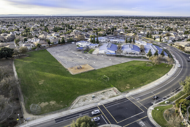 Arlene Hein Elementary School offers a sprawling campus when viewed from above.
