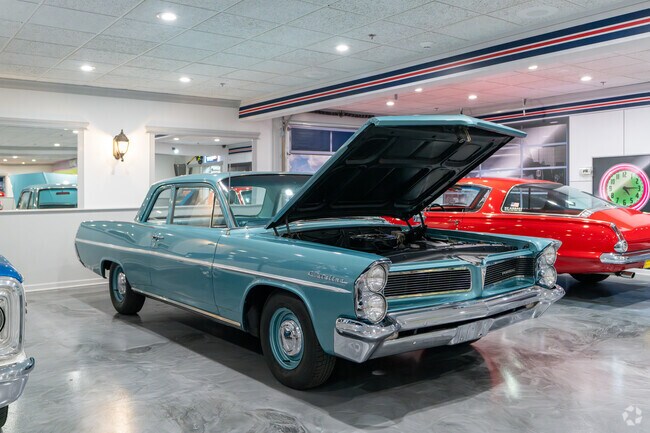 Vintage cars can be viewed at ACES GARAGE Bat & Grill in Minooka, IL.