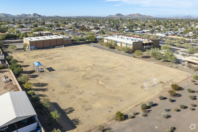 Phoenix’s Gateway Academy offers students a large sports field for play during recess.