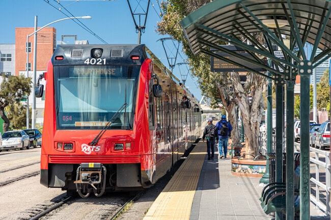 The Orange Line Trolley on Imperial Avenue whisks Grant Hill residents around San Diego.