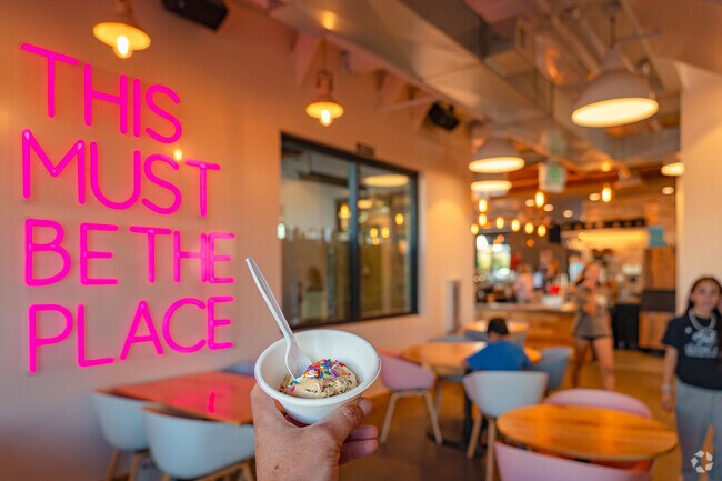 Enjoy a delicious scoop of ice cream at Mojoe's Cafe and Creamery in Market Side.