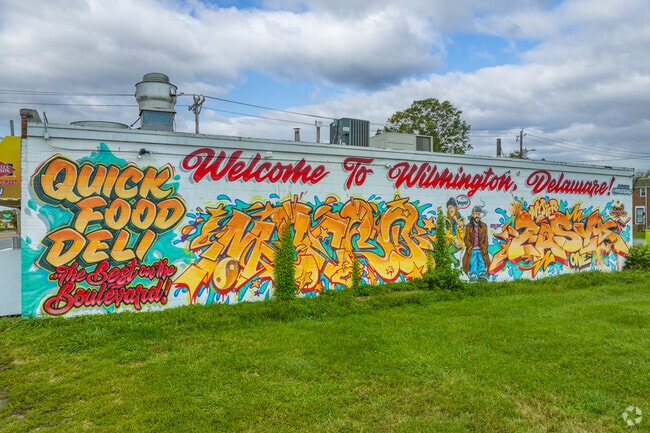 The community of Eastlake has decorated the area with murals that pop with color.