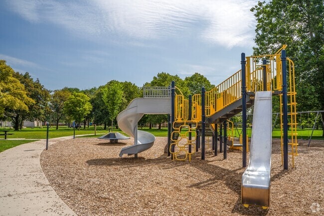 Children enjoy the playground at Romanowski Park in Claytown.