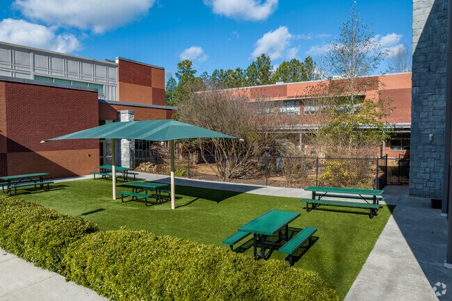 Cliff Valley School has an open air courtyard for relaxing.