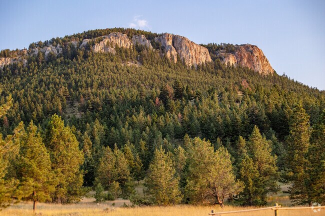 Mount Helena in the golden light of sunset from the Upper West Side.