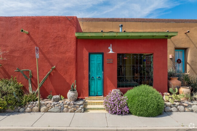 Vibrant Barrio-style casitas border the Downtown Tucson neighborhood.