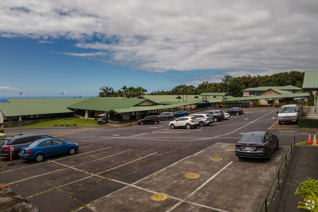 Konawaena High School is on a shared campus and has plenty of parking space.