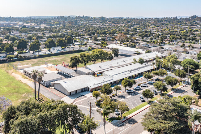 Raymond Elementary as seen from above the city of Fullerton