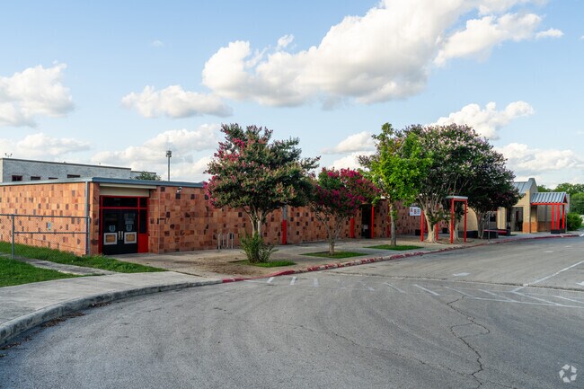 Kids can get picked up and dropped off here at L.B. Johnson Elementary School.
