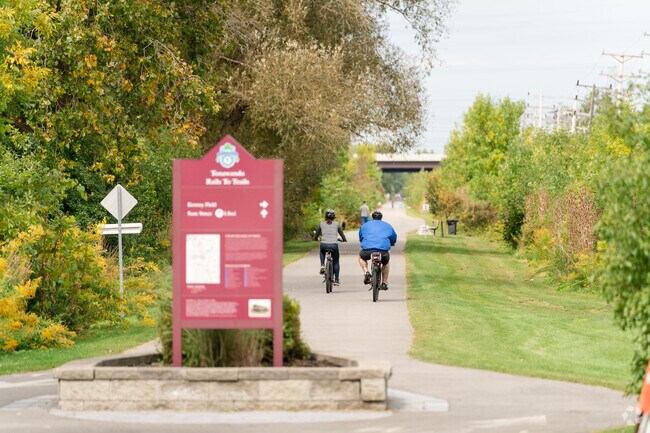The popular Rails-to-Trails path runs along Paramount.