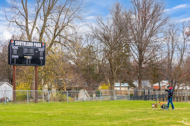 Locals love bringing their dogs out to play in Southland Park.