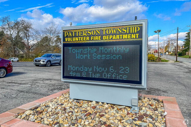 The fire station in Patterson Heights is located near the center of town.