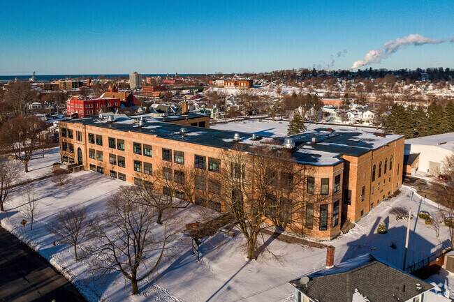 Kingsford Park Elementary in Oswego can be seen with Nine Mile Nuclear plant in the background.