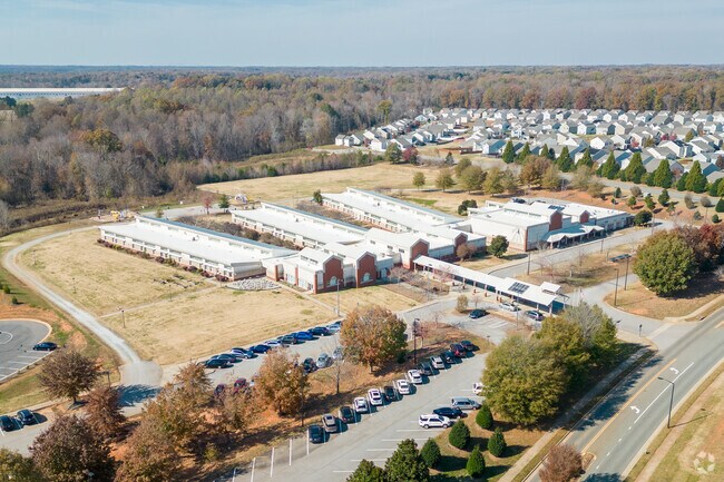An aerial view of Reedy Fork Area Elementary School.