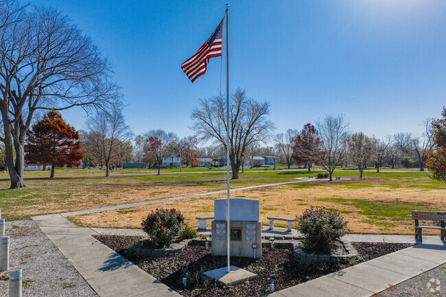 A veteran's memorial found in central West Alton honoring residents who have served.