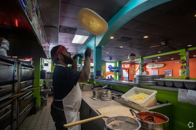 Moon River Pizza's prep area in the eclectic restaurant of Murray Hill.
