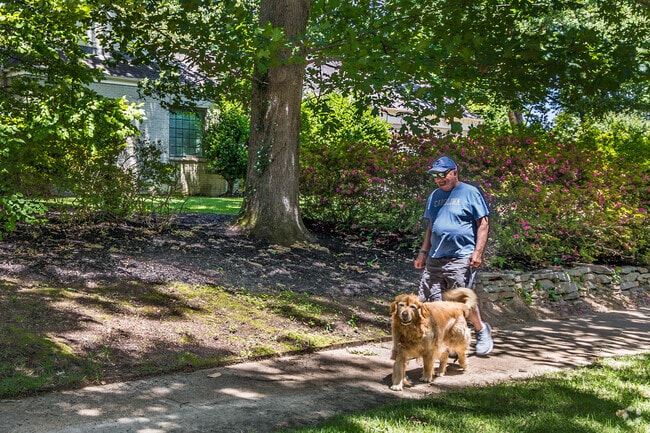 Polar Pines boasts sidewalks that are ideal for strolling with Fido.