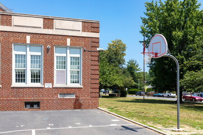 Gather your friends at recess for a game of basketball at Ocean Avenue Elementary School.