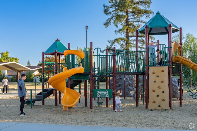 Sagepointe children love playing on the Castle Park equipment.