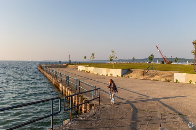 Grand Traverse Bay makes Slabtown's Open Space Park a top walking destination.