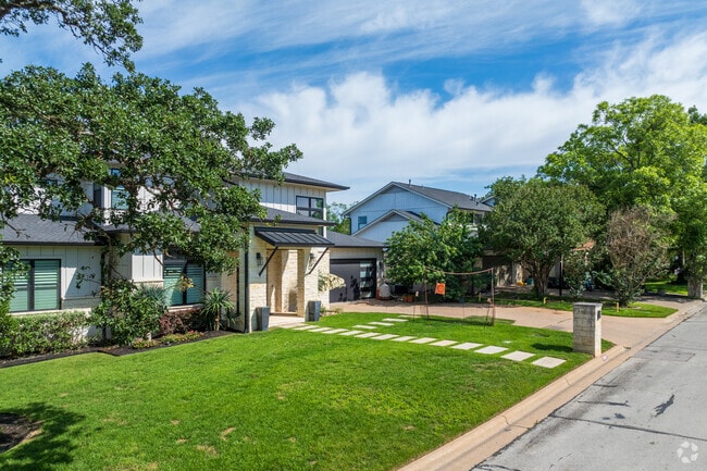 West Lake Hills features luxury homes on tree-lined streets.