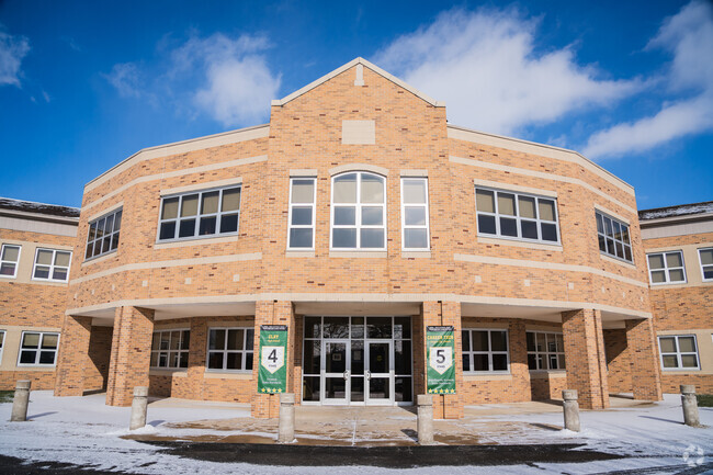 Clay High School front doors welcome all.
