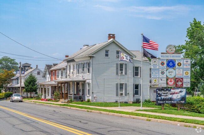 Main Street in Birdsboro features twin and single family homes dating from the early 1800s.