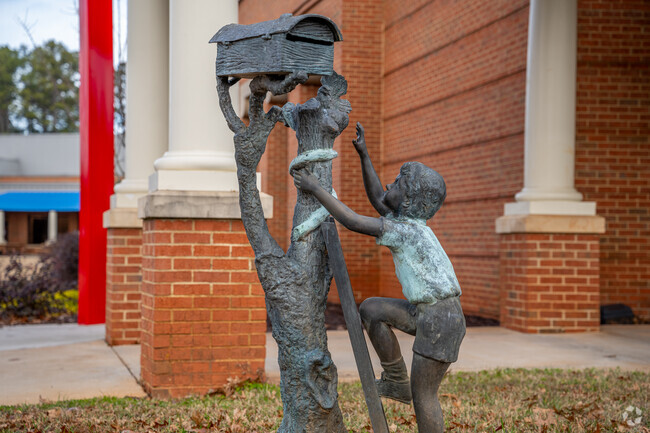 Several artistic structures can be found throughout the campus of Jefferson Academy.