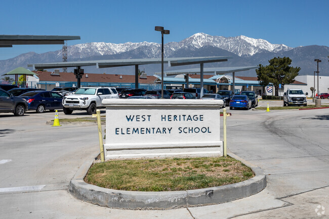 West Heritage Elementary School signage located right at the entrance of the school grounds.