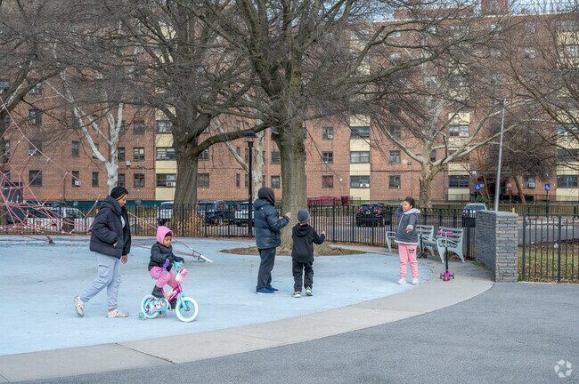 Metcalf Playground in Soundview Park offers play areas for Bronx families.