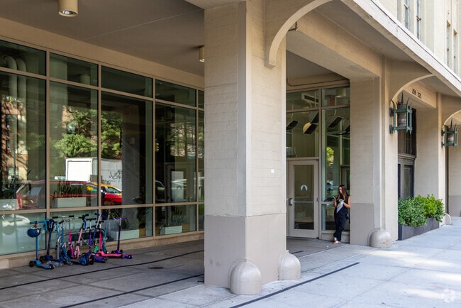 A view of the Avenues The World School buildings from the street.