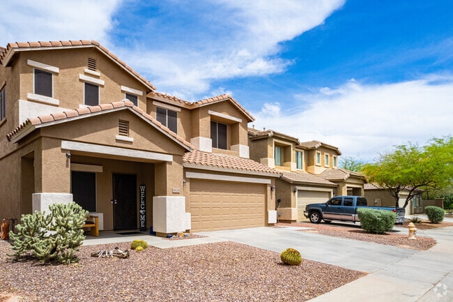 A beautiful row of desert landscaped homes in Cactus.