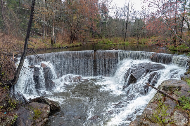 A beautiful waterfall on the Pequabuck River in Plymouth.