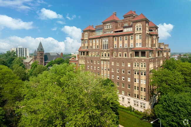There are a lot of apartment complexes in Elmwood Bryant, including this historic one.