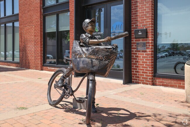 Chitwood Park locals can find many sculptures in downtown Edmond including this cute paperboy.