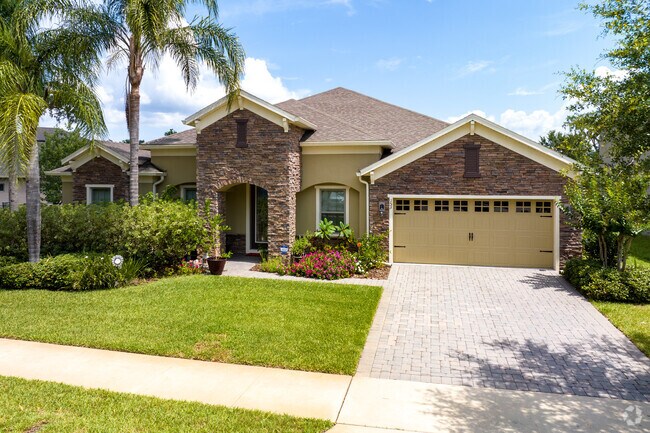 Many Oviedo homes boast stately entrances.