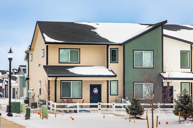New housing developments like Baessler Homes sit on the west side of Evans.