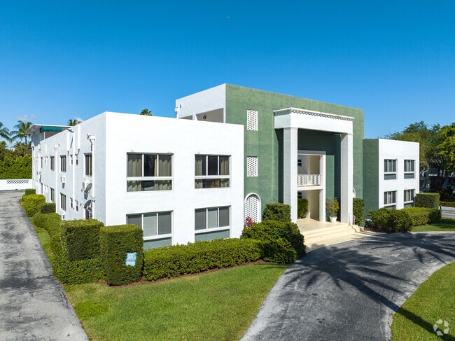 Multi-family condos along Collins Ave in Bal Harbour are from mid century class.