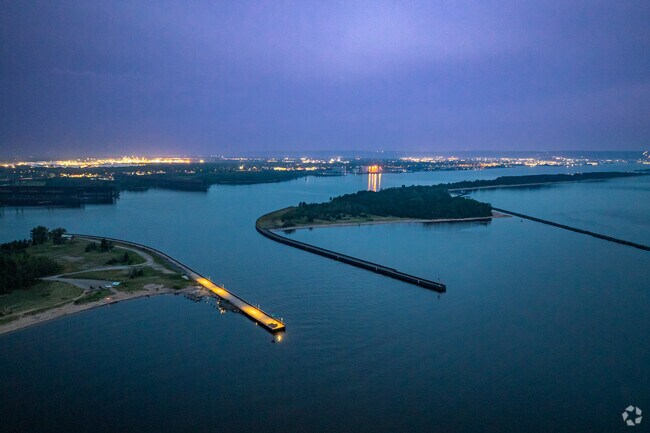 The City of Superior is located on Lake Superior and is a major shipping port.