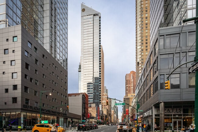 High-rise buildings offer mostly rentals.