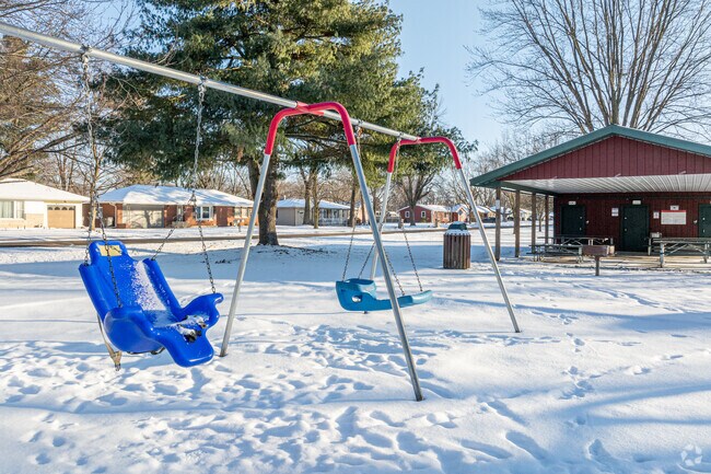 Neighborhood kids love the playground at Rieth Park in Goshen, Indiana.