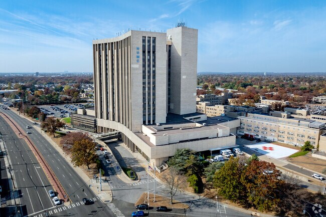 The Nassau University Medical Center is less than 5 miles away from Hicksville.