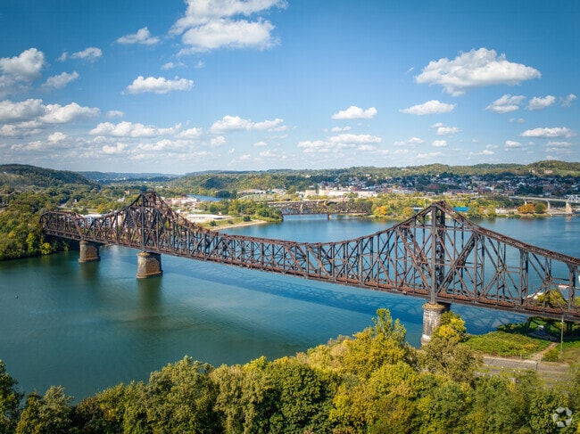 Monaca-Beaver Railroad Bridge spans the Ohio River into Center Township.
