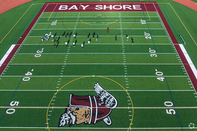 Bay Shore High School athletes practice their skills on a great field.