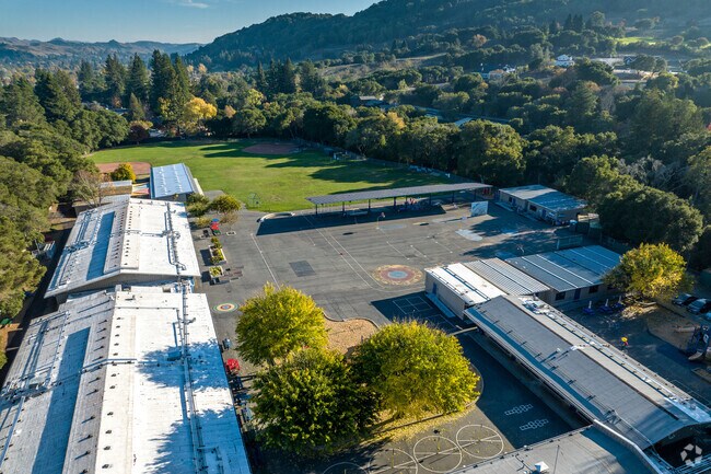 Soaring above Del Rey Elementary School, where learning takes flight.