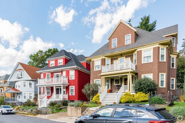 A row of homes line the streets of Codman Square.