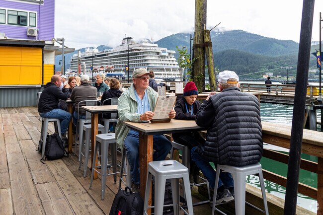 The Hangar On The Wharf is a popular restaurant near North Douglas that serves delicious food.